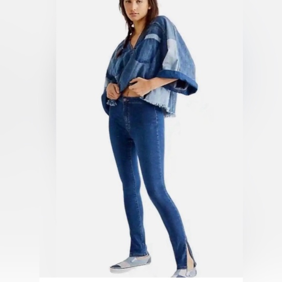 We The Free Riley Slit Skinny Jeans Free People High Rise Size 30 - Picture 2 of 5